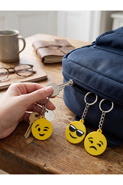 3D Layshop Set of 3 Fun Emoji Keychains - Bff Trio Kanka Group Combination an...
