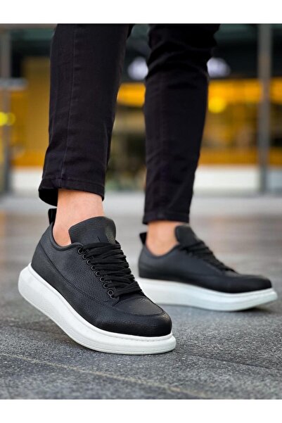 Joy Ayakkabı Jy814 Axel Lace-Up Leather Men's Casual Sneaker Shoes Cbt Black