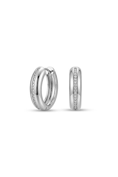 Charmist Steel Zircon Hoop Nova Earrings