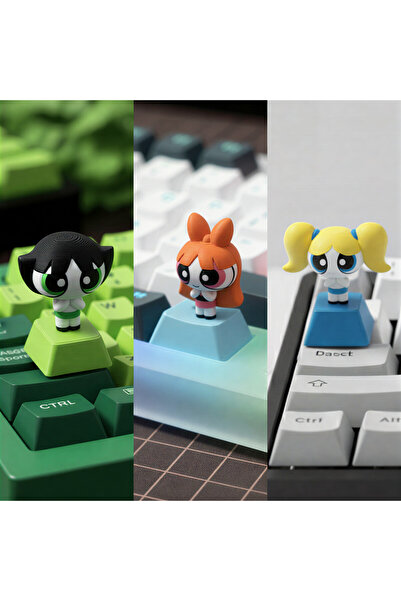 Keybitcap Pixel Trio Collection – 3’lü El Boyaması Artisan Keycap Seti