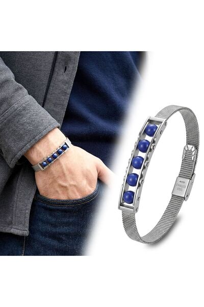 OGHAMAY Natural Stone and Stainless Steel Bracelet 18392B23D1