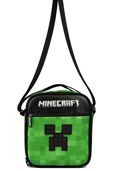 MINECRAFT İki Bölmeli Erkek Çocuk Okul Beslenme Çantası (Minecraft Kabartmalı...