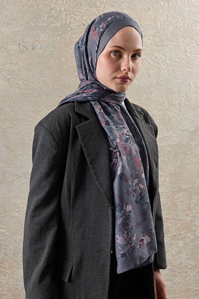 SilkTouch Smoked Lavinya Patterned Double-Sided Organic Shawl