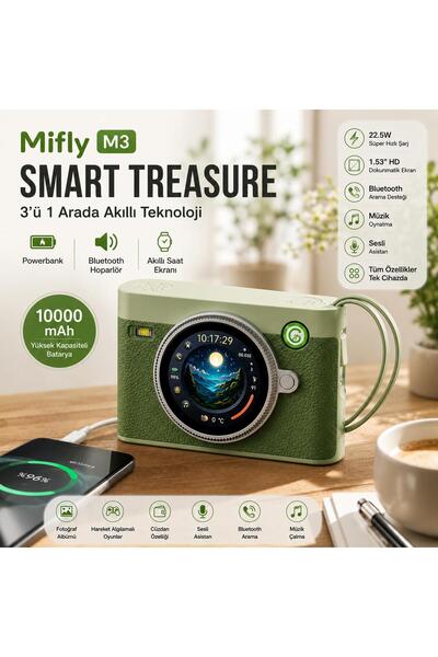 miFly Smart Treasure M3 10000 mAh 22.5W Hızlı Şarjlı Powerbank Bluetooth Hopa...