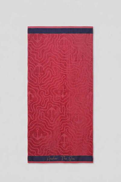ablukaonline Unisex Jacquard Cotton Beach Towel Red