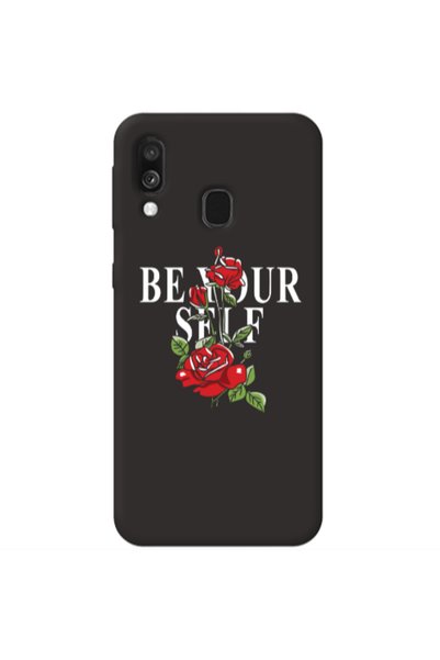 Other Samsung A40 Be Your Self Black Colored Silicone TPU Θήκη