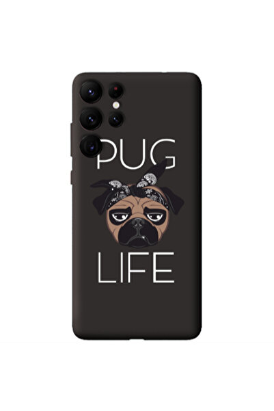 Other Samsung S22 Ultra Pug Life Black Colored Silicone TPU Θήκη