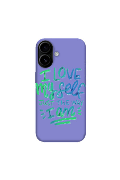 Other Apple Iphone 16 plus I Love My self Purple Colored Silicone TPU Θήκη