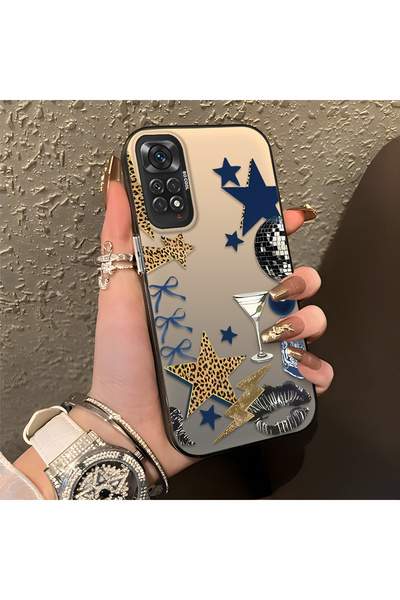 CASEVIBE Redmi Note 12S Uyumlu Leopar ve yıldız baskılı şık koruyucu kılıf