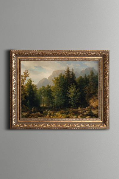 epiqart منظر غابة - لوحة بنمط عتيق - نموذج سميك