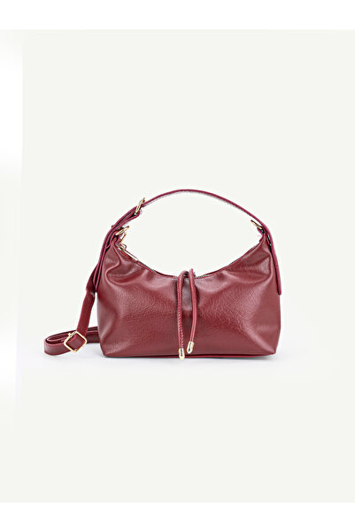 SHAKA Wrinkled Textured Claret Red Shk328 Women's Baguette Hand, Arm and Shou...