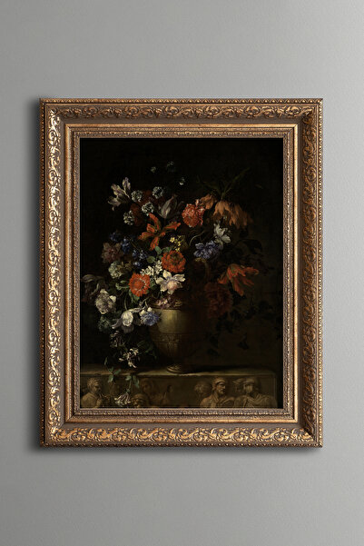 epiqart Flowers in a Vase - Vintage Patterned Painting - Thick Model
