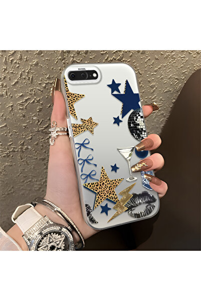 CASEVIBE iPhone 7 Plus/8 Plus Uyumlu Leopar ve yıldız baskılı şık koruyucu kılıf