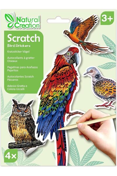 AVENİR Scratch Stickers - Bird: Fun Bird Scratch Stickers for Kids 3+