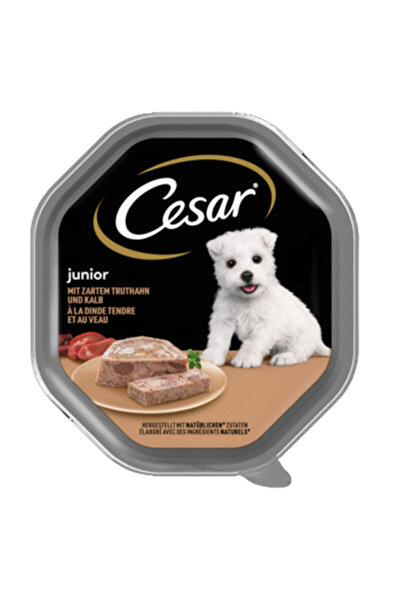 CESAR Tacka Junior cu vita si curcan 150g