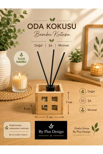 BY Plus Design Dekoratif Bambu Oda Kokusu Şişesi saklama standı 7 x 8 x 7 min...