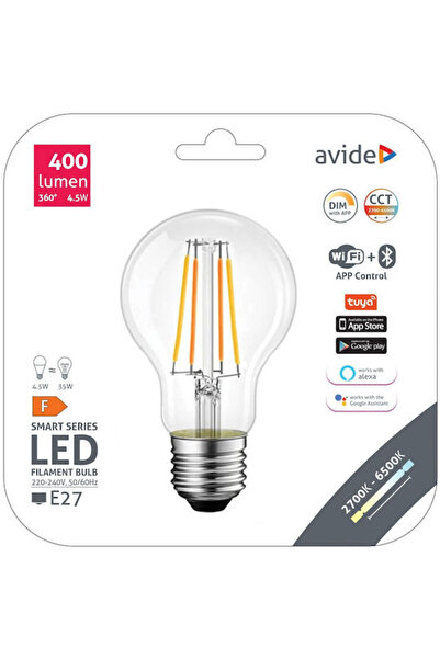 Avide ASF27CCT-4.5W-WIBLE Έξυπνη λάμπα LED 4.5W για ντουί E27 και σχήμα A60 Ρ...