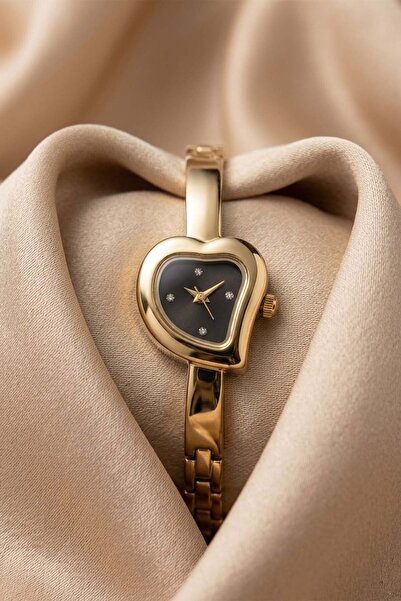 The Watch Loves Black Dial Heart Design Women's Wristwatch - Elegant Bracelet...