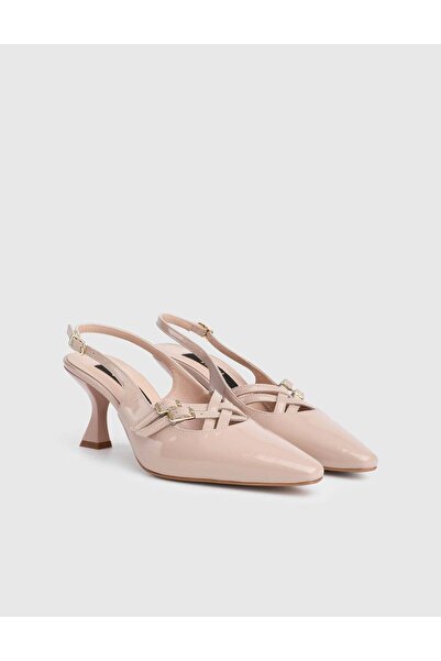 İLVİ Daisa Genuine Patent Leather Women's Powder Heeled Sandals
