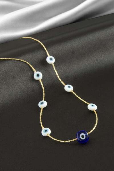 TakÇalıştır Nazar Glass Bead Chain Necklace