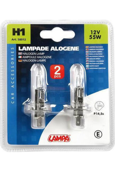 Lampa Λάμπες Αυτοκινήτου H1 Αλογόνου 12V 55W 2 τεμάχια