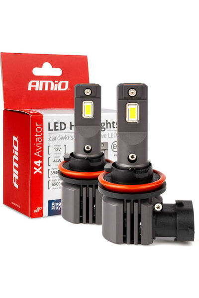 AMIO Λάμπες Αυτοκινήτου H8 / H9 / H11 / H16 Canbus LED 6500K Ψυχρό Λευκό 12V ...