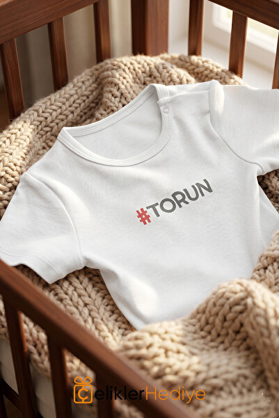ÇELİKLER HEDİYE Torun Printed Baby Bodysuit 100% Cotton Unisex Bodysuit