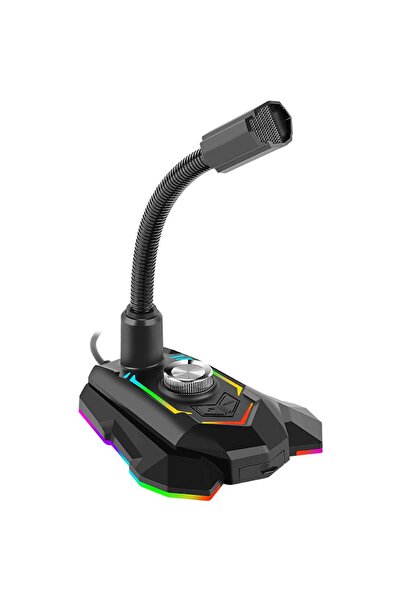 MARVO Microfon de gaming USB MIC-05 cu iluminare curcubeu, negru