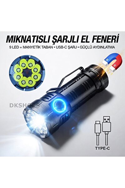 Watton WT-623 7 Modlu 8+1 Led Şarjlı Çantalı Cree Q8 + XPG Led Mıknatıslı El ...