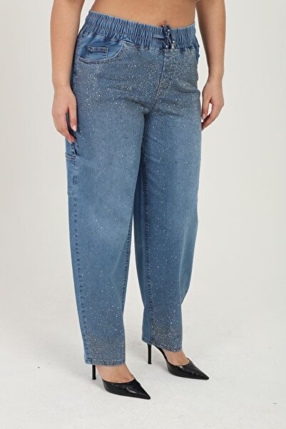 ZANESSİ FASHION Pantaloni de damă Mom Fit din denim Lycra cu talie înaltă și ...