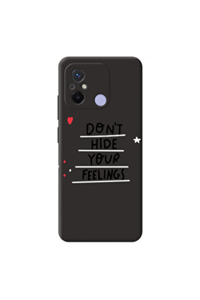 Other Xiaomi Redmi 12C Dont Hide Your Feelings Black Colored Silicone TPU Θήκη
