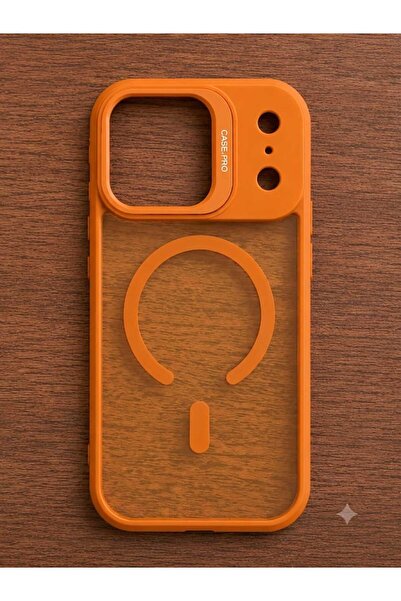 Case I PHONE 17 PRO MAX Turuncu Lensli Standlı Kılıf