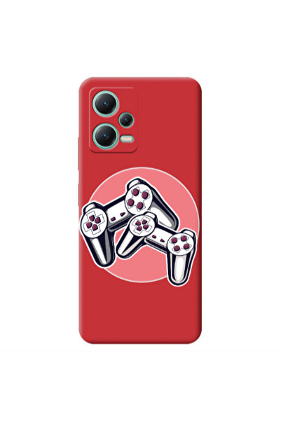 Other Xiaomi Redmi Note 12 Pro 5G Retro Joysticks Red Colored Silicone TPU Θήκη
