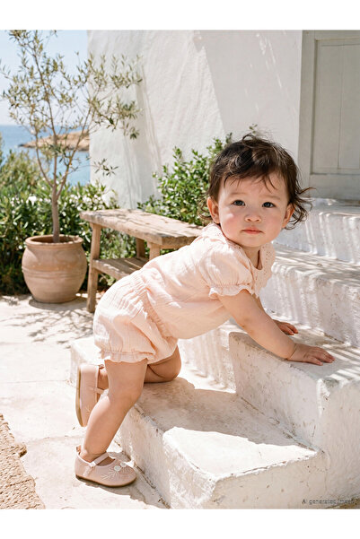 LC Waikiki Baby Girl Ruffle Muslin Snap Bodysuit and Shorts