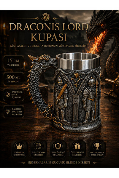 Majestia 🐉 DRACONIS LORD KUPASI – EJDERHA TEMALI PREMIUM BARDAK 🐉