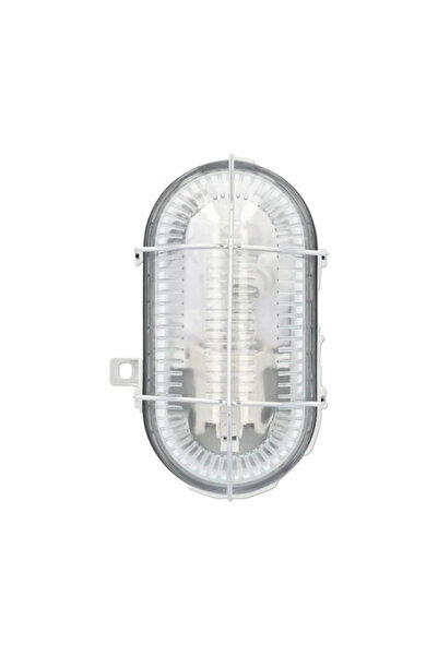 OEM Lampă ovală gri 60W cu grilaj de protecție metalic, protecție la umiditat...