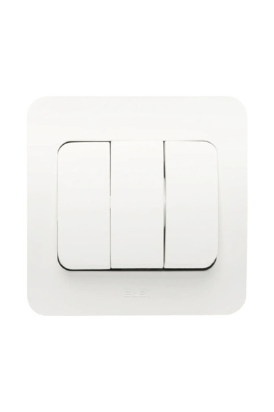 OEM Jazz triple switch, matt white, incl. frame