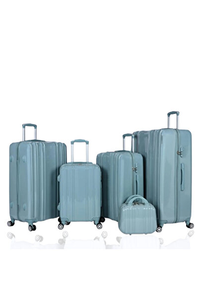 ABAS Fashionable and durable 5-piece luggage set made of high-quality ABS mat...