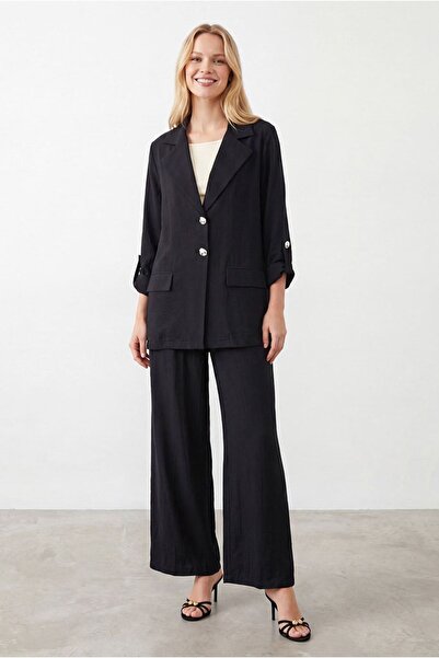 Moda Rosa 26Y6682 - SİYAH - BLAZER CEKETLİ TAKIM
