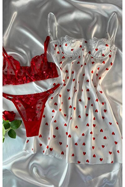 Moon Kiss babydoll kalpli iç çamaşırı seti komple set