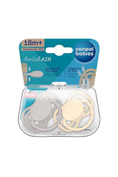 Canpol babies Suzeta simetrica din silicon +18m Dental Air Nude 2 Pcs 23/230_Cre