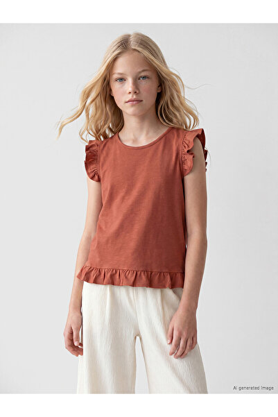 LC Waikiki Ruffled Crew Neck Girls' Undershirt