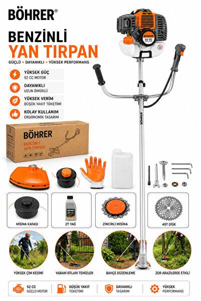 BÖHRER BA011357 BENZİNLİ YAN TİPİ TIRPAN MAKİNESİ