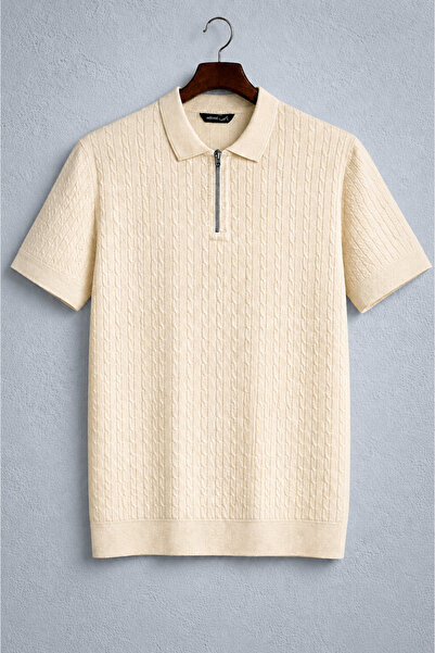Vance Polo Collar Zippered Knitted Old Money Knitted First Quality Soft Short...