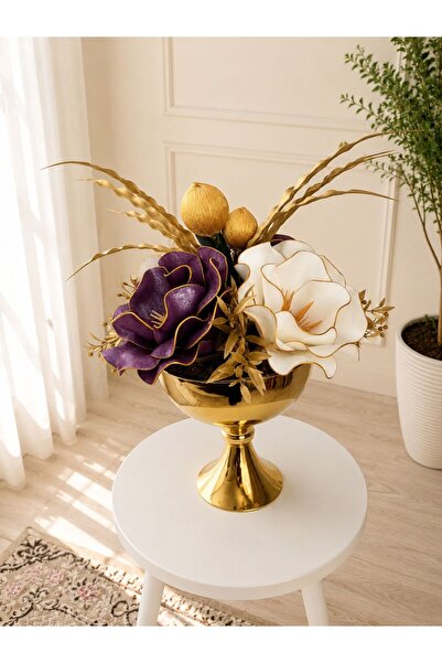 Evaart GOLD EVA ÇİÇEK ARANJMANI HEDİYELİK YAPAY ÇİÇEK MASAÜSTÜ EV&SALON SÖZ&N...