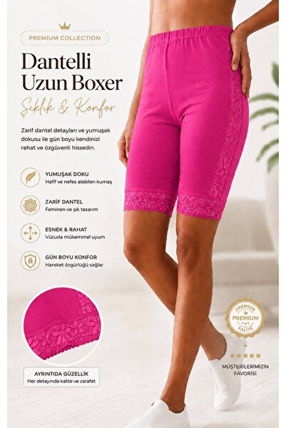 twenty ipek Women's Lace Striped Short Leggings Long Boxer
