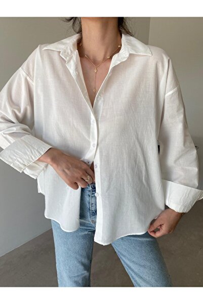 Bade Butik Ecru Pearl Linen Shirt