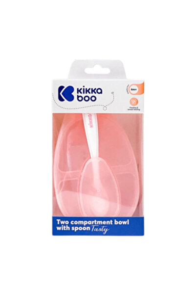Kikka Boo Ροζ, Παιδικό σετ φαγητού με κουτάλι και διαχωριστικό, Νόστιμο Ροζ