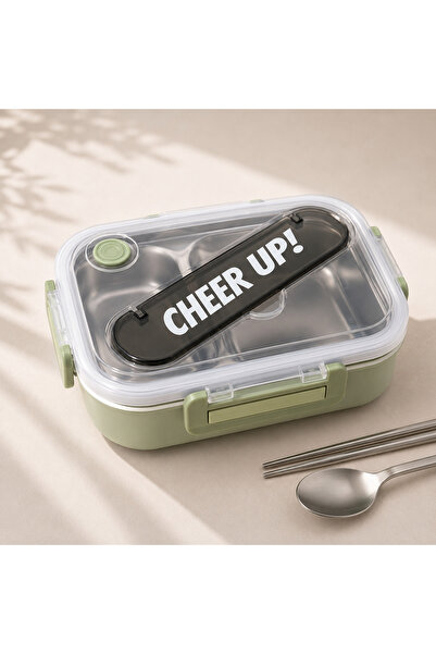 OEM Cutie Termică pentru Prânz 3 Compartimente din Inox, Tacâmuri Incluse, Ca...