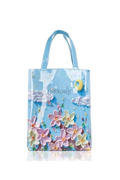 Harrods شنطة تسوق بشعار هارودز - - ورود - مقاس وسط ( M: 29 × 38 × 11 cm) لون ...